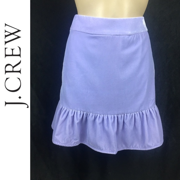 J Crew Velvet Purple Lavender Peplum  Micro Mini Skirt NEW - Picture 2 of 8